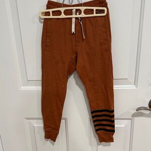 Munster Kids Brown Joggers with Black Stripes